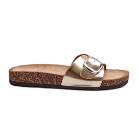 Chanclas de Mujer con Plataforma de Corcho y Hebilla Moaxi Dorada dorado Chanclas de Mujer con Plataforma de Corcho y Hebilla Moaxi Dorada dorado