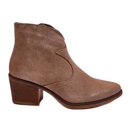 S.Barski Botas Cowboy Ante Con Cremallera D&amp;A SN622-29 Beige Oscuro