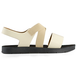 Sandalias elásticas beige con pala entallada y banda elástica