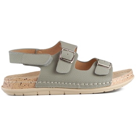 Sandalias de mujer cómodas y ligeras con cierre de velcro. gris Sandalias de mujer cómodas y ligeras con cierre de velcro. gris