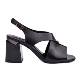 Vinceza Sandalias Mujer Elegantes Tacón Alto, Piel Ecológica, Negro Asellesa