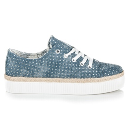 Kylie Zapatillas caladas en la plataforma. azul