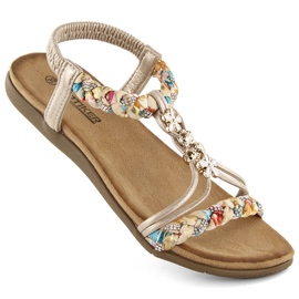Sandalias cómodas sin cordones para mujer, beige, Artiker 54C1323