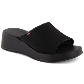 Pantuflas cómodas de mujer perfumadas cuña negra Zaxy LL285084 negro