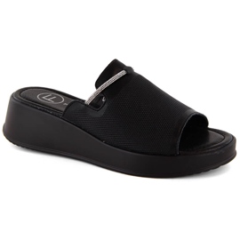 Sandalias cuña mujer piel negra Filippo DK6067 negro