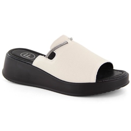 Zapatillas de cuña de mujer de piel ekri Filippo DK6067 beige