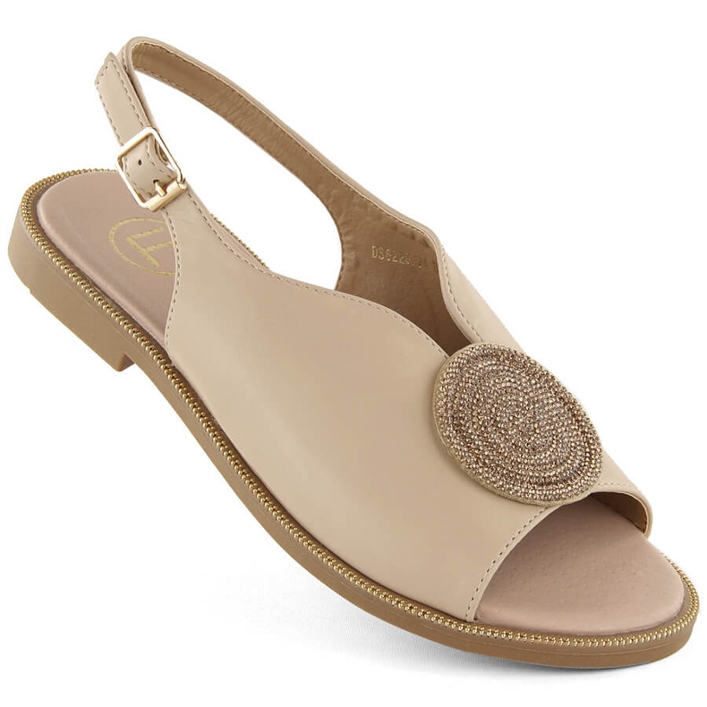 Sandalias de mujer beige con circonitas Filippo DP6229