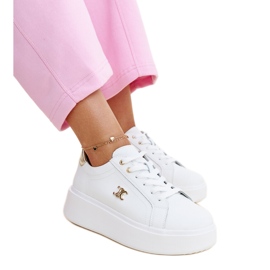 Deportivas blancas de piel con suela alta, Melita blanco