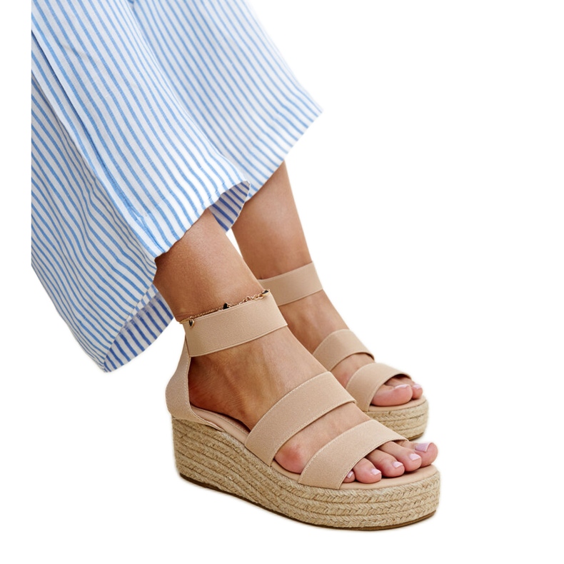 Sandalias cuña beige Minna Sandalias cuña beige Minna