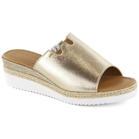 Potocki W WOL145A Sandalias cuña metalizadas, dorado