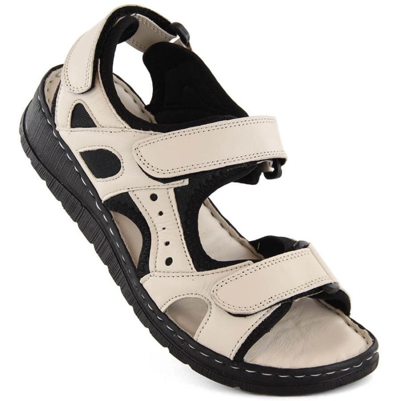 Sandalias cómodas de piel Artiker W HBH77, beige