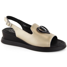Filippo W PAW534B Sandalias cuña de piel, dorado