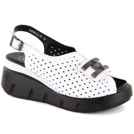 Sandalias cuña piel calada Filippo W PAW535 blanco