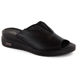 Filippo W PAW536 mules con cuña de piel negra negro