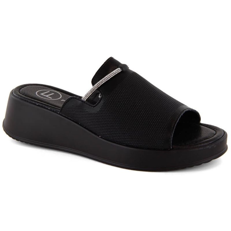 Filippo W PAW538A mules con cuña de piel negra negro