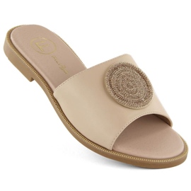 Chanclas Filippo W PAW543 beige con circonitas