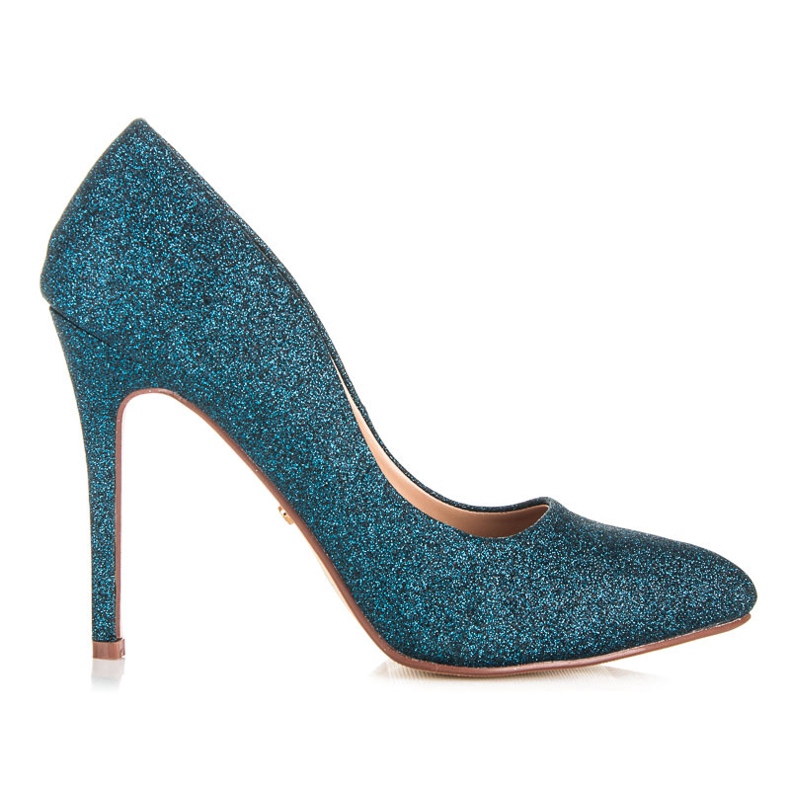 Ideal Shoes Bombas de purpurina en un alfiler azul