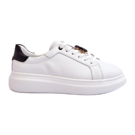 Vinceza Zapatillas De Mujer De Piel Con Osito De Peluche, Blanco Mirven