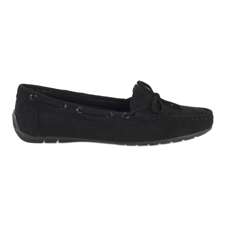 Mocasines cómodos de ante negro para mujer
