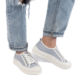 Deportivas plataforma mujer celeste azul