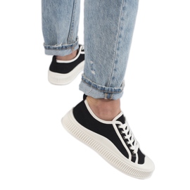 Deportivas plataforma mujer negras negro