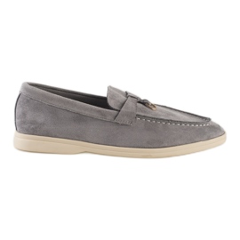 Mocasines mujer ante gris
