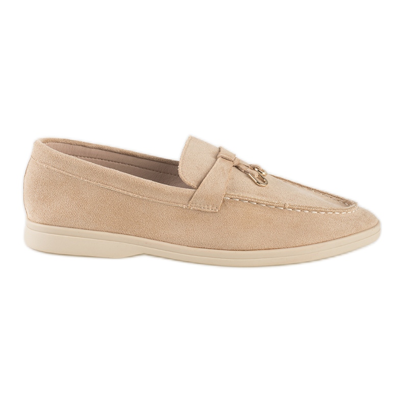 Mocasines mujer ante beige