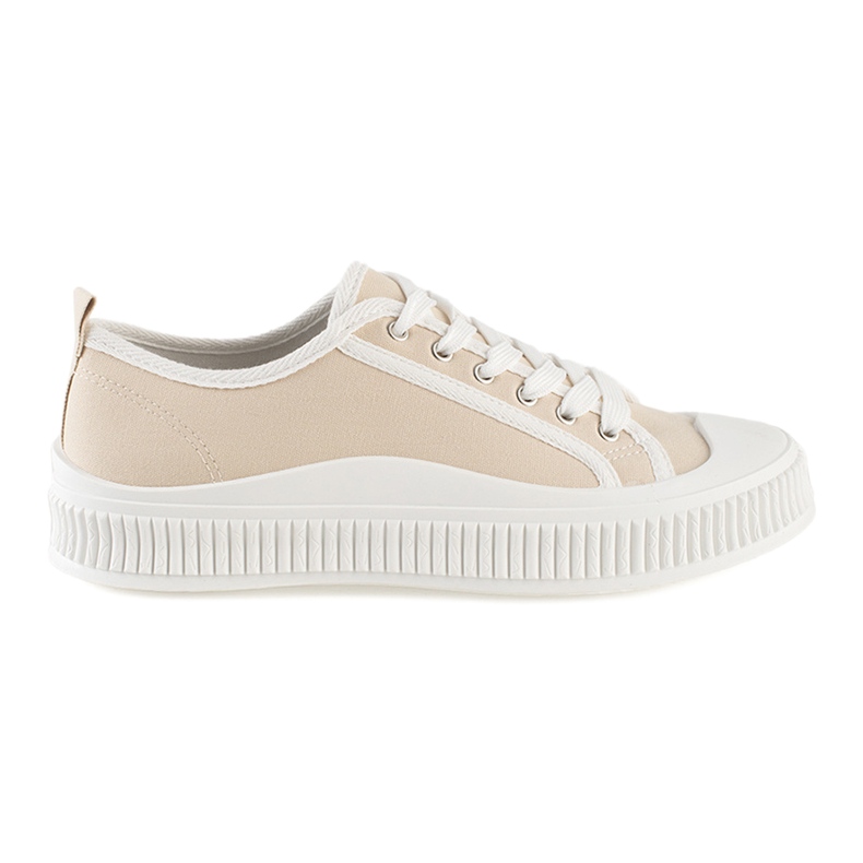 Deportivas plataforma mujer beige