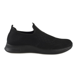 Deportivas sin cordones de mujer negras. negro