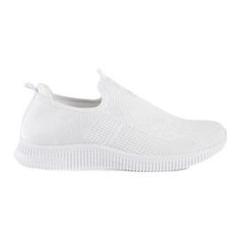 Zapatillas deportivas slip-on blancas para mujer. blanco