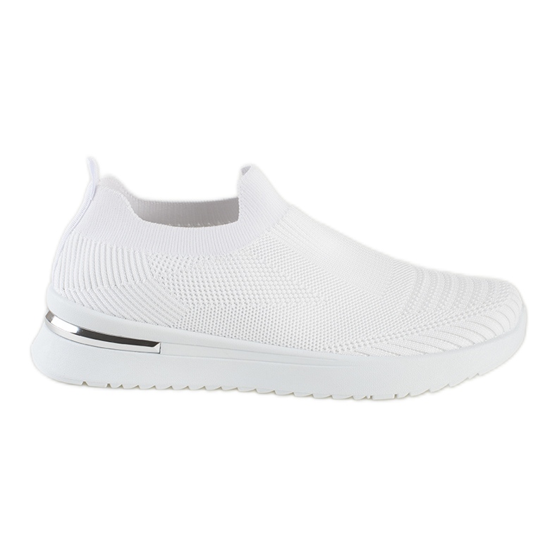Zapatillas deportivas sin cordones blancas. blanco