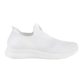 Zapatillas deportivas sin cordones blancas. blanco