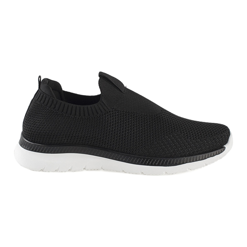 Zapatillas deportivas negras sin cordones. negro