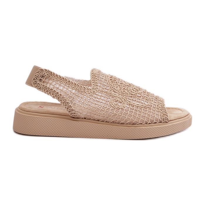 Sandalias Mujer Beige Caladas con Plataforma Mennita
