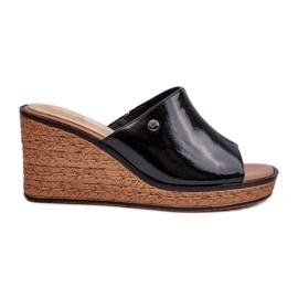 Chanclas Mujer Charol Cuña Sergio Leone KL213 Negro