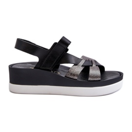 Zazoo 40397 Sandalias Mujer Piel con Plataforma, Negro
