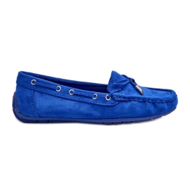 Mocasines de mujer Si Passione de ante azul