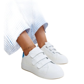 Zapatillas con velcro en blanco y azul de Samala