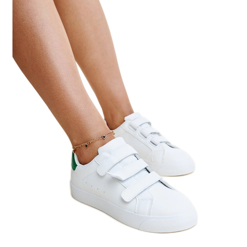 Deportivas velcro Samala blancas y verdes blanco Deportivas velcro Samala blancas y verdes blanco