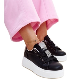 Deportivas negras y plateadas con pedrería Maurizia negro