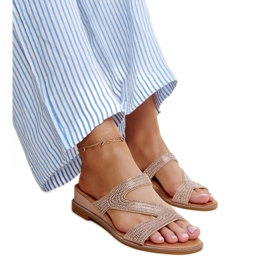Pantuflas rosas con cuña baja de Asker rosado
