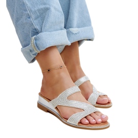 Chanclas plateadas con cuña baja de Asker plata