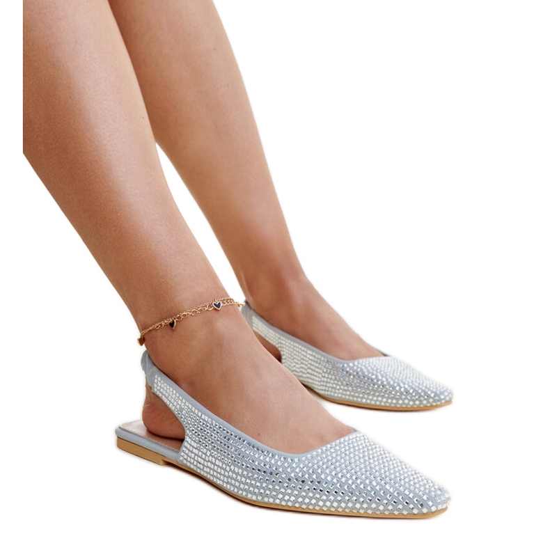 Sandalias de tacón abierto gris brillante de Nadiana