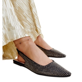 Sandalias tacón abierto Nadiana negro brillante Sandalias tacón abierto Nadiana negro brillante