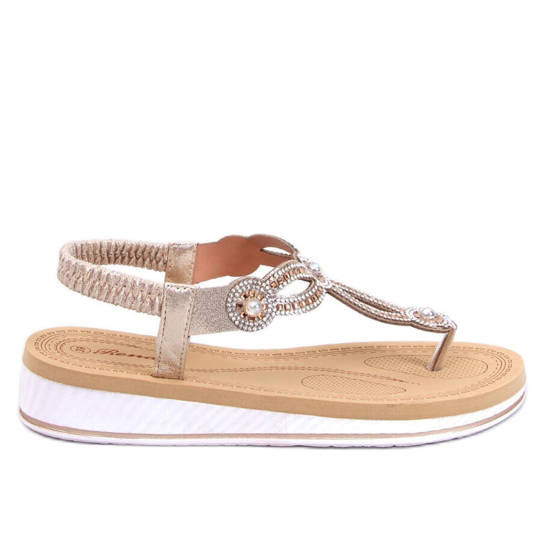Sandalias chanclas con circonitas Harani Gold dorado