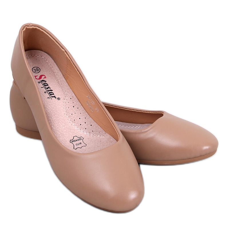 Bailarinas plantilla piel Tova Kaki marrón