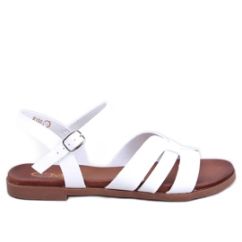 Manzo Sandalias planas de mujer Blanco
