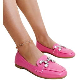 Mocasines rosa oscuro con hebilla Mali de circonitas