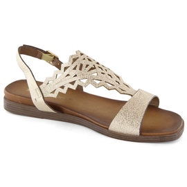 Sandalias planas de mujer caladas doradas Sergio Leone SK070H dorado