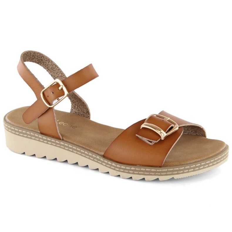 Sandalias cuña con hebilla Sergio Leone W SK446 marrón